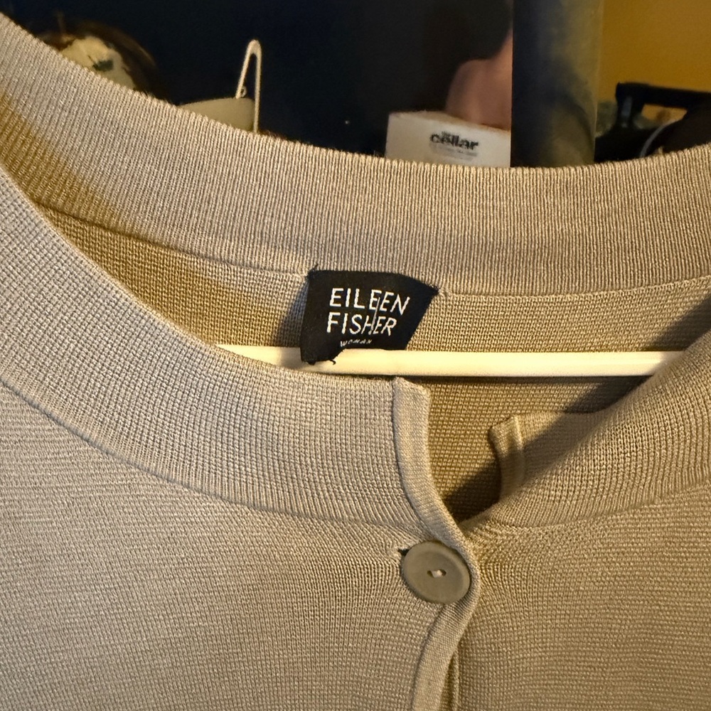 Eileen Fisher Taupe Knit Cardigan